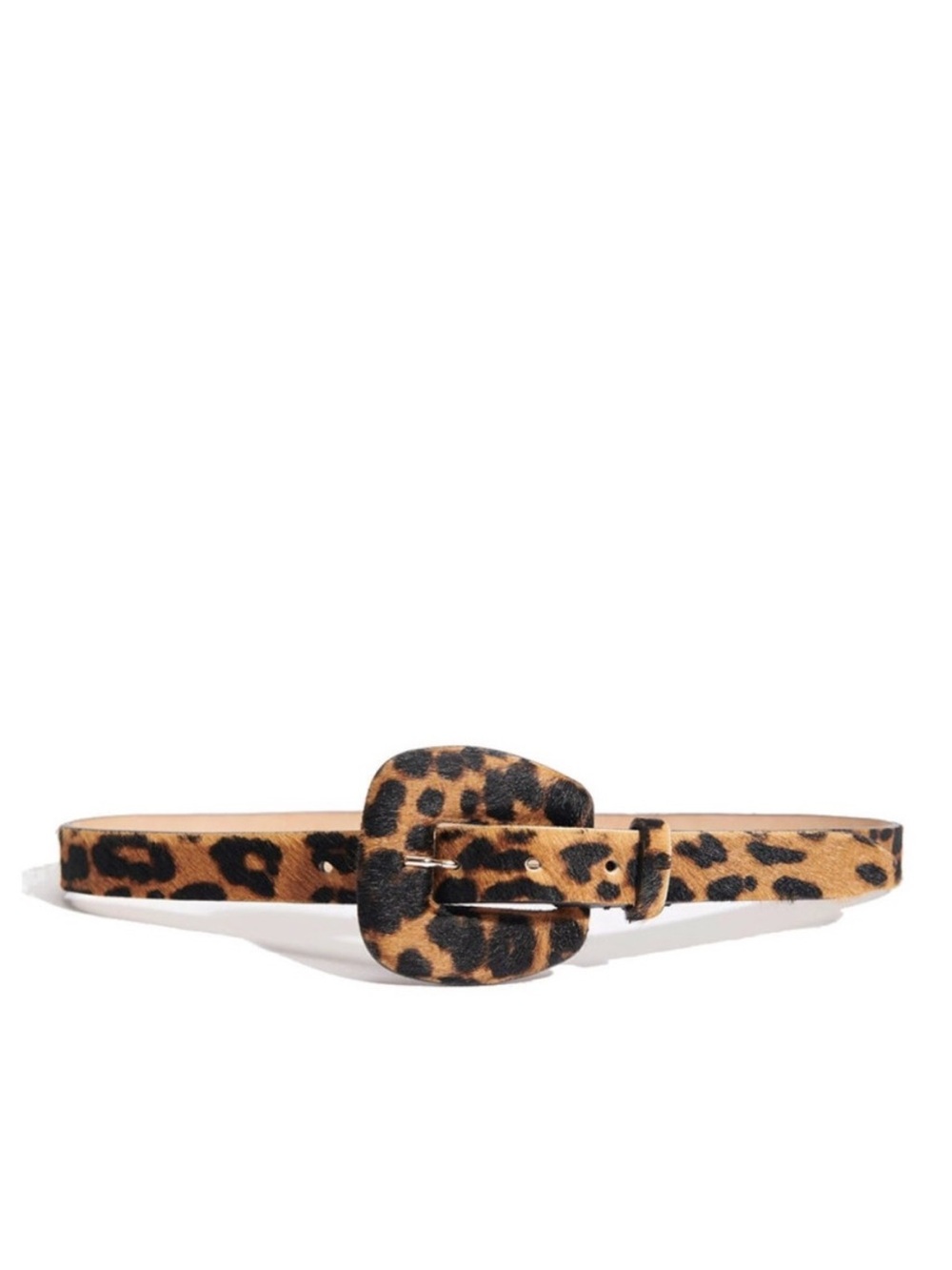Veronica Beard Women’s XS Elsy Leopard Print Calf Hair Leather Belt